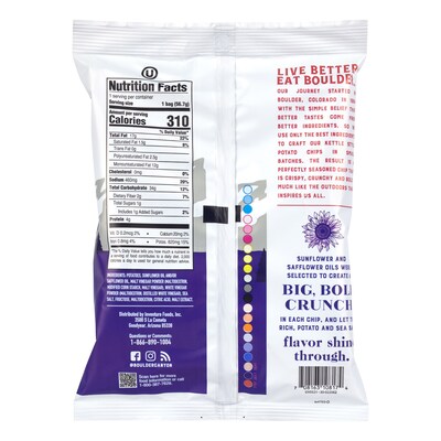 Boulder Canyon Malt Vinegar & Sea Salt Potato Chips, 2 oz., 8/Box (220-02560)
