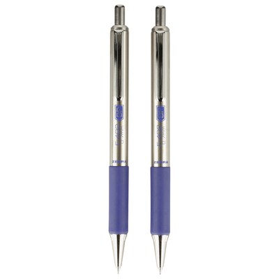 Zebra F-402 Retractable Ballpoint Pen, Fine Point, 0.7mm, Blue Ink, 2 Pack (29222)