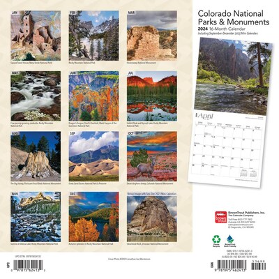 2024 BrownTrout Colorado National Parks & Monuments 12" x 24" Monthly Wall Calendar (9781975462413)