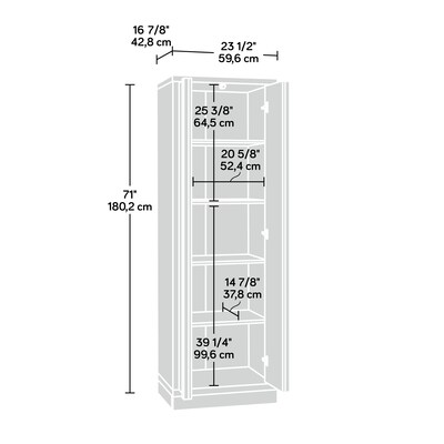 Sauder Merton Hall 71H Storage Cabinet with 5 Shelves, Harmony Ash (443670)