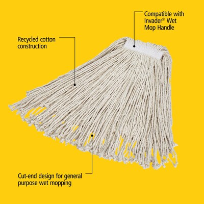 Rubbermaid Commercial Products Value Pro Cotton String Mop Head, 24 oz., White (FGV11800WH00)
