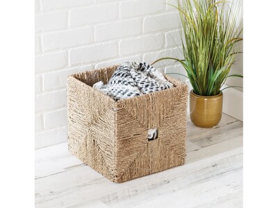 Honey-Can-Do Seagrass Basket with Handles, Natural (STO-09705)