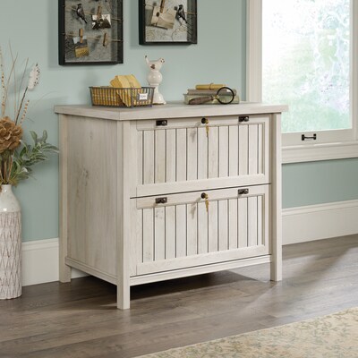 Sauder Costa Commercial 2-Drawer Lateral File Cabinet, Letter/Legal Size, Lockable, 33"W x 22"D, Chalked Chestnut (420040)