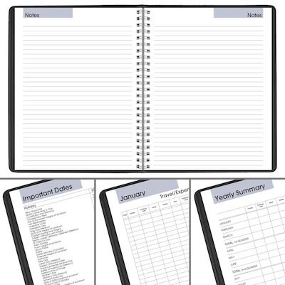 2027 AT-A-GLANCE DayMinder Executive 7" x 8.75" Weekly & Monthly Planner, Faux Leather Cover, Black (G546-00-27)