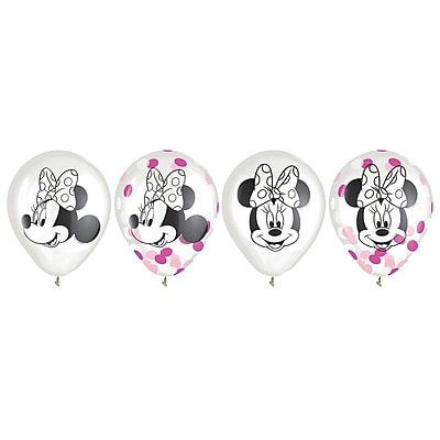 Party City 12 Minnie Mouse Forever Latex Balloons, 6/Pack (AM112492)