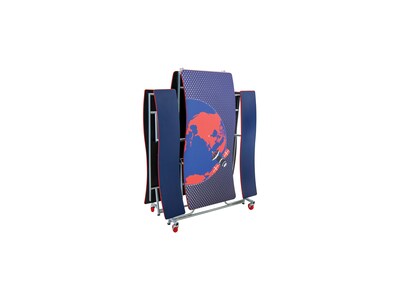 AmTab Ocean Waves Mobile Cafeteria Table w/ 4 Benches, 35" x 121", Assorted Colors (MBOWT10)
