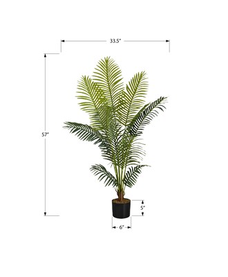 Monarch Specialties Inc. 57" Artificial Palm Tree in Pot (I 9536)