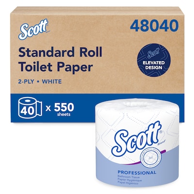 Scott Professional Recycled Toilet Paper, 2-Ply, White, 550 Sheets/Roll, 40 Rolls/Carton (48040)