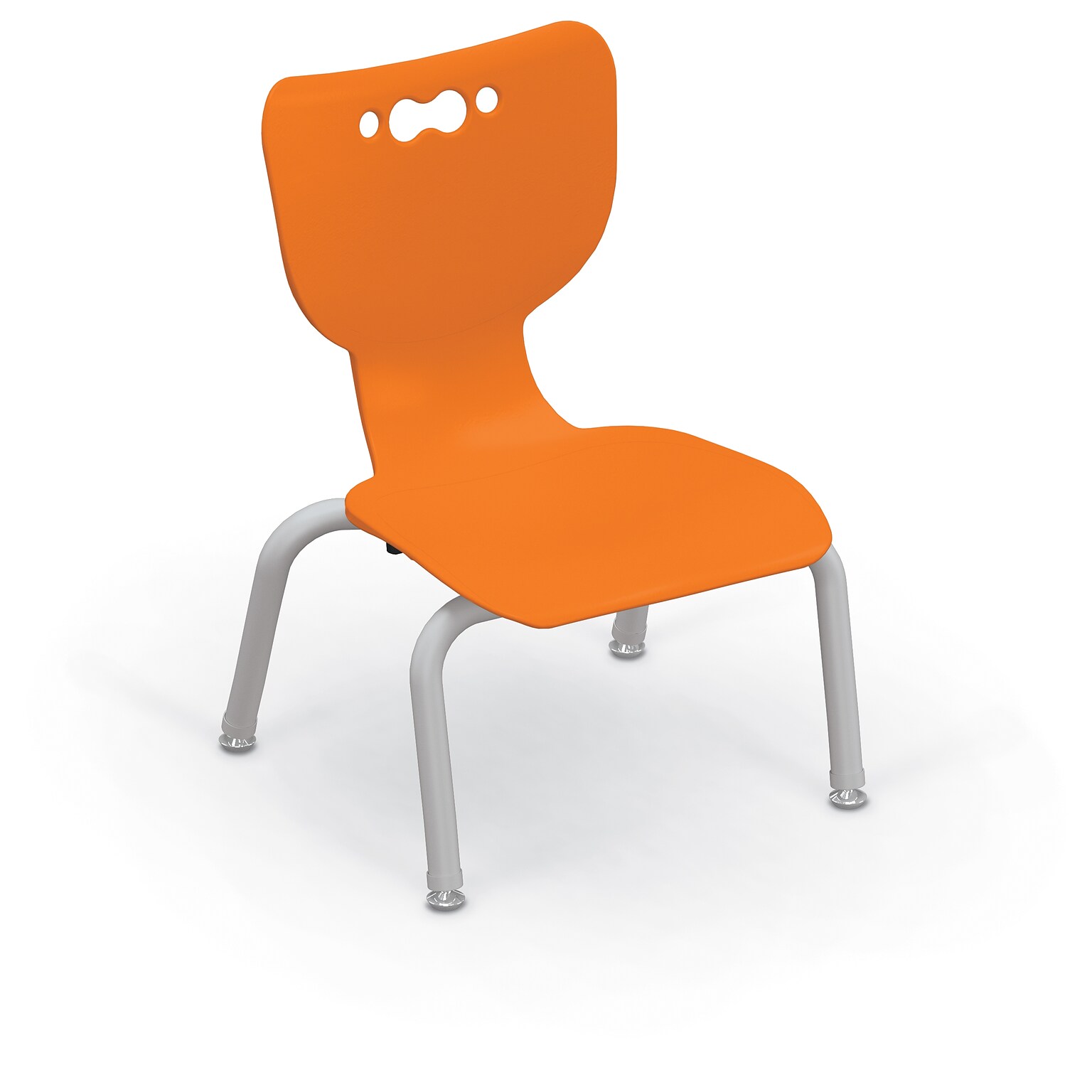 MooreCo 10 Hierarchy Student Chair with 4 Legs, Orange/Platinum Base (703673561815)
