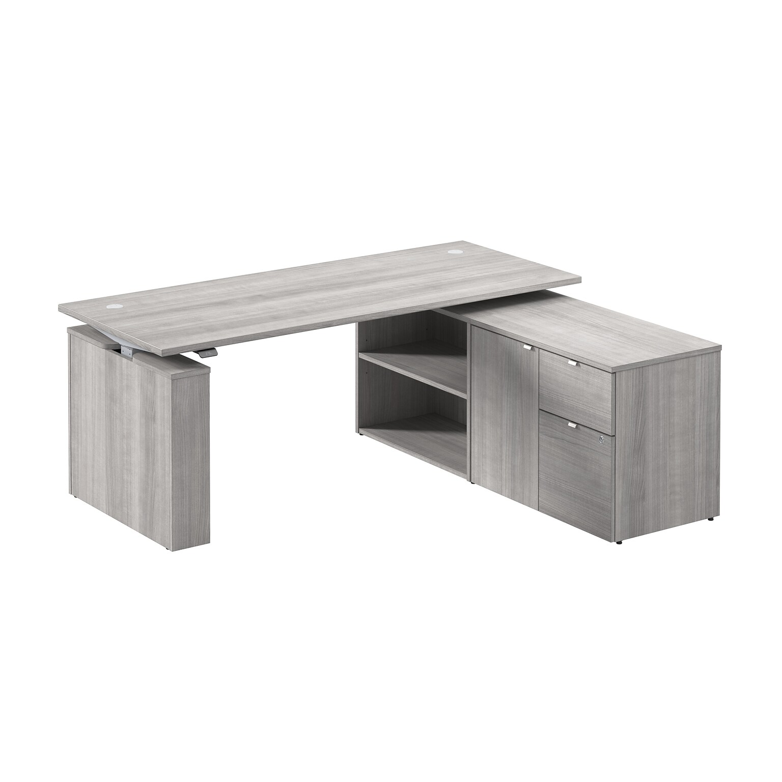 Bush Business Furniture Stratus 72W Electric Adjustable Standing Desk with Storage, Platinum Gray (SUT020PG)