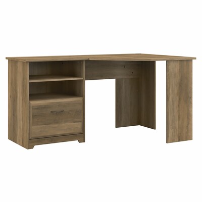 Bush Furniture Cabot 60W Corner Desk with Storage, Reclaimed Pine (WC31515-03K)