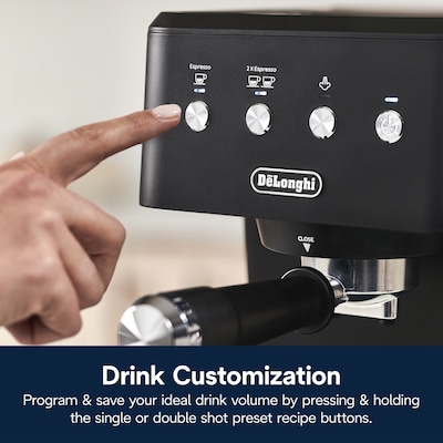De'Longhi Stilosa 2-Cups Steam Espresso Machine, Black (EC260BK)