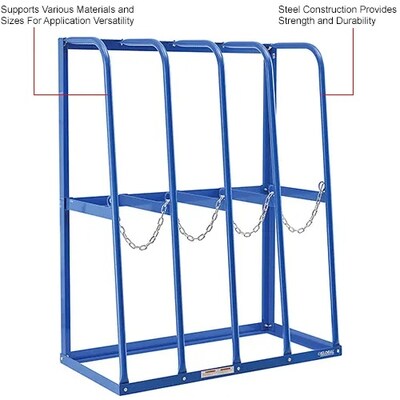 Global Industrial Vertical Bar Storage Rack, 4 Bays, 48"W x 24"D x 60"H, 6000 Lb. Capacity (320753)