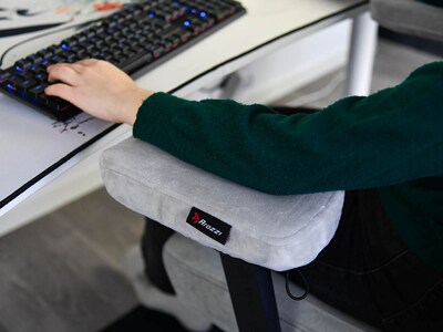 Arozzi Memory Foam Armrest Pads, Grey (AZ-MFPAD-GY)