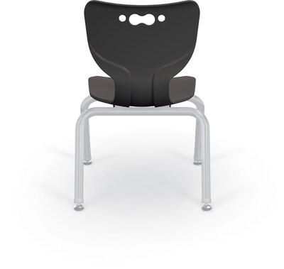 MooreCo 12" Hierarchy Student Chair with 4 Legs, Black/Platinum Base (703673562591)