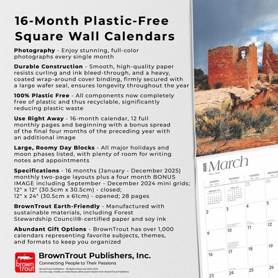 2025 BrownTrout Utah National Parks & Monuments 12" x 12" Monthly Square Wall Calendar (9781975476069)