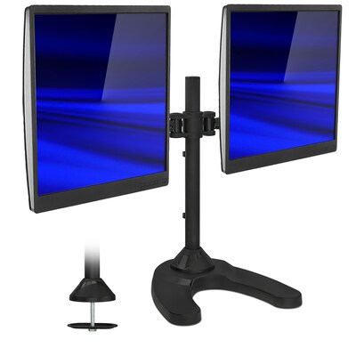 Mount-It! Dual Monitor Stand, Up To 27" Monitors, Black (MI-792)