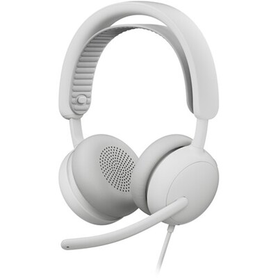 Logitech Zone Wired 2 USB-C Stereo Computer Headset, UC Certified, White (981-001614)