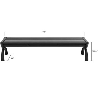 Global Industrial 6' Aluminum Park Bench, Black (436977BK)