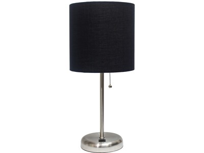 Creekwood Home Oslo LED Table Lamp, Brushed Steel/Black (CWT-2012-BK)