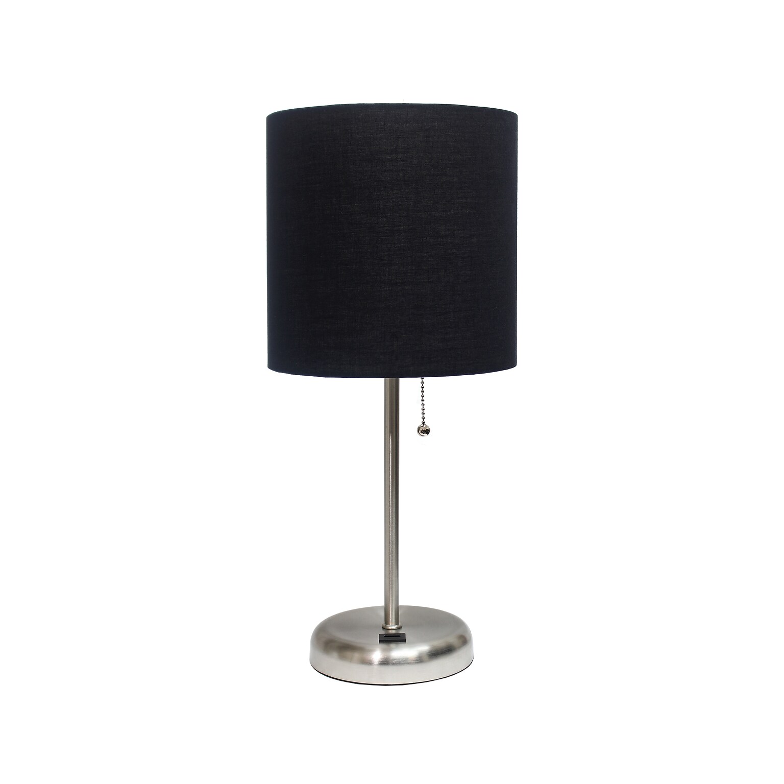 Creekwood Home Oslo LED Table Lamp, Brushed Steel/Black (CWT-2012-BK)