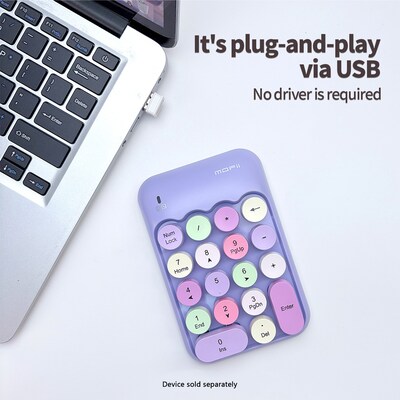SaharaCase Retro Numeric Keypad Wireless Ergonomic Number Pad, Purple (KB46)