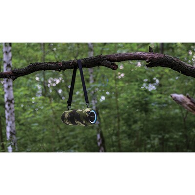 Dolphin Audio Wireless Bluetooth Portable Speaker with Accent Lights & FM Radio, Waterproof, Camouflage (LX-60 CAMO)