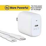 NXT Technologies™ USB-C Wall Charger with Lightning Cable for iPhone/iPad, White (NX60446)