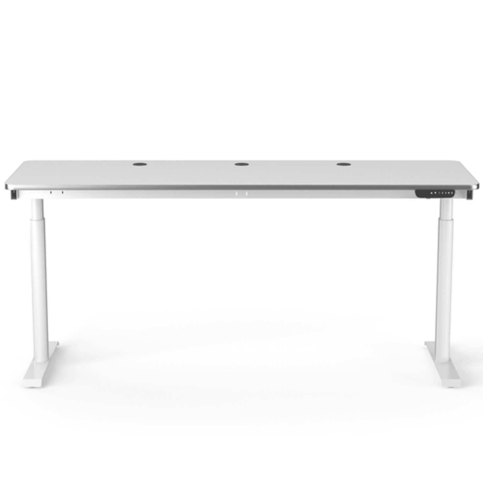VersaDesk PowerLift 72W Electric Rectangular Adjustable Standing Desk, White (PLSDR7224-WW-APP)