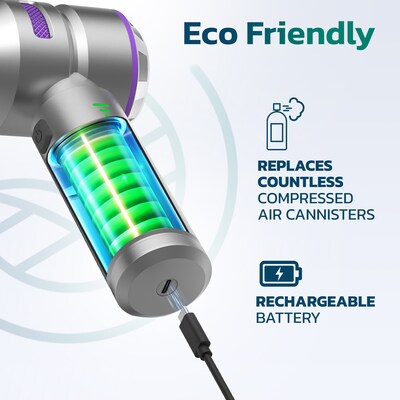 Purely C220 Wireless Portable Vacuum Computer Cleaner & Air Duster, Silver (PKBVC220)
