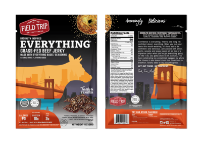 Field Trip Everything Bagel Beef Jerky, 1 oz., 12/Box (D0100BJ12EB)
