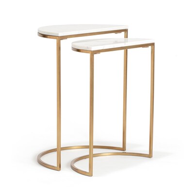 Adore Decor Kingston Side Table, White (FUTB10165A)
