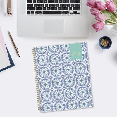 2027 Blue Sky Day Designer Tile 8.5" x 11" Calendar Year Weekly & Monthly Planner, Plastic Cover, Blue (101411-27)
