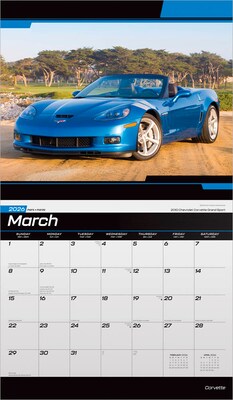 2026 BrownTrout Corvette 14" x 12" Monthly Wall Calendar (9798330701711)