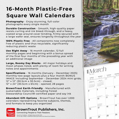 2025 BrownTrout West Virginia Wild & Scenic 12" x 12" Monthly Wall Calendar (9781975475918)