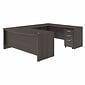 Bush Business Furniture Studio C 72"W U Shaped Desk with Mobile File Cabinet, Storm Gray (STC004SG)