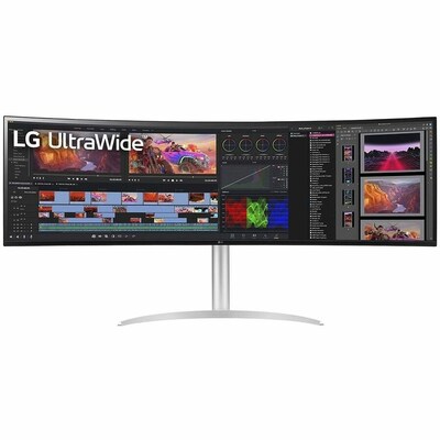 LG UltraWide 49 Curved Nano IPS Monitor, Black Glossy/Silver Texture (49BQ95C-W)