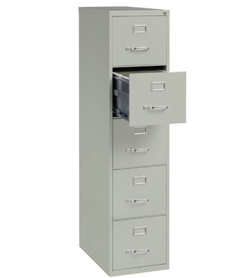 Lorell Commercial Grade Vertical File Cabinet, Light Gray, 5 x File Drawer(s)