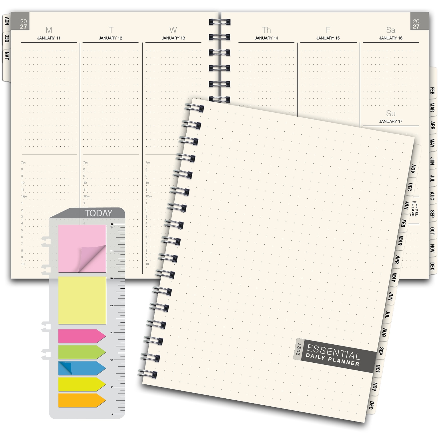 2027 Excello Brands 7.8 x 9 Weekly & Monthly Standard Planner, Paperboard Cover, Frosted (ESPL-CY27-79)