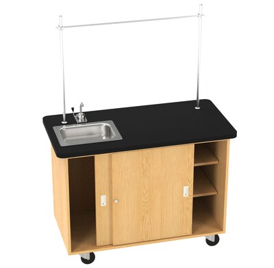 Diversified Woodcrafts Kinetic Mobile Demo Cabinet Rectangular Demonstration Table, 48 x 24, Oak (4111K)