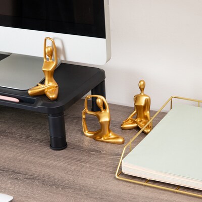 Mind Reader Meditation Yoga Figurines, Set of 3, Gold (MEDEC3-GLD)
