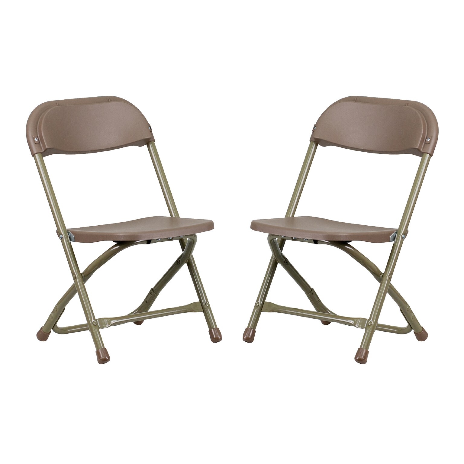 Flash Furniture Plastic Kids Folding Chair, Brown, 2 Pieces (2YKIDBN)