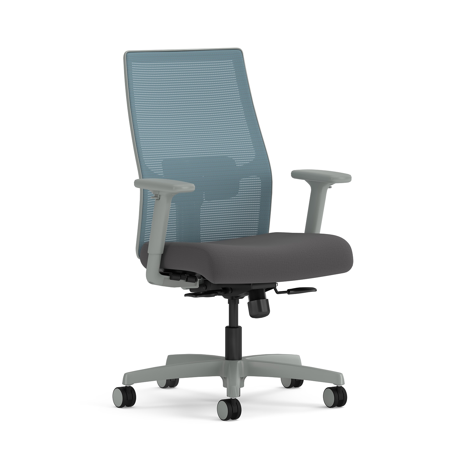 HON Ignition 2.0 Mesh/Fabric Swivel Task Chair, Charcoal/Breeze (HIWMM.Y1.A.TS.IB.HAML17.TL.SB.TI)