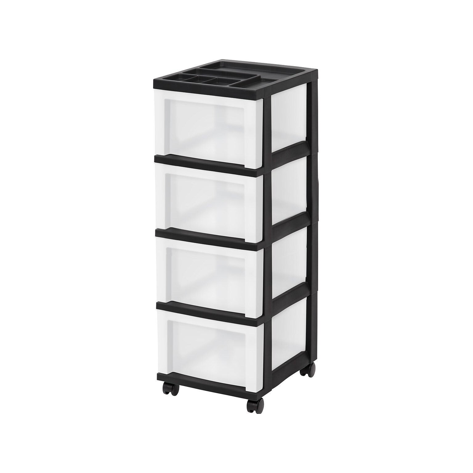 Iris 4-Drawer Storage Cart, Black/Clear (585002)