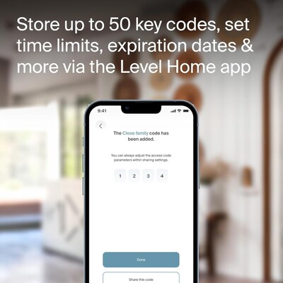 Level Backlit Bluetooth Smart Keypad for Locks with Sharable Key Codes, Black (C-K12U)