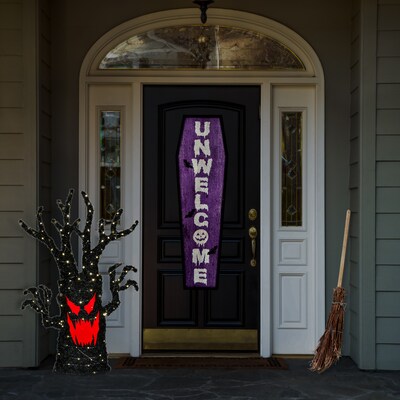 National Tree Company 48 Pre-Lit Frightening Face Halloween Tree (MZ17-HS21B124-1)