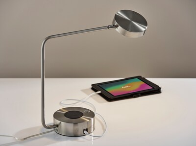 Adesso Viper Supercharger LED Desk Lamp, 15"H, Brushed Steel (2615-22)