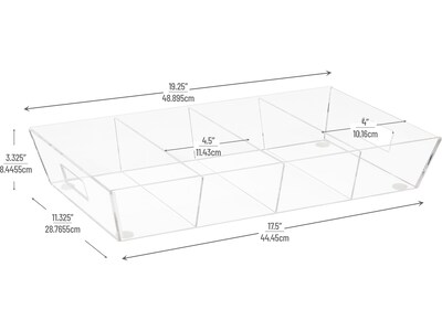 Mind Reader Acrylic 4-Compartment Snack Organizer Tray, Clear (SNACKBEVT-CLR)