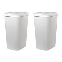 Hefty Touch Top Trash Can, White, 13 Gallon, 2/Pack (2166HFTCOM000)