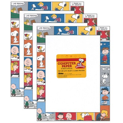 Eureka Peanuts Comic Blocks Computer Paper, 8.5 x 11, 50 Sheets/Pack, 3 Packs (EU-812112-3)